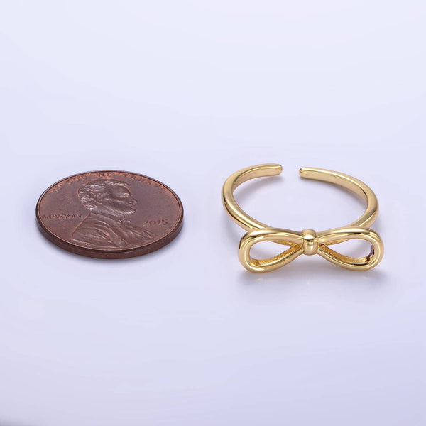 14K Gold Filled Minimalist Open Ribbon Bow Ring