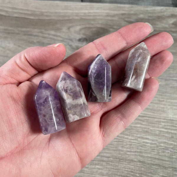 Gemstone Chubby Obelisk – Small Carved Crystal Tower