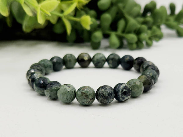 Kambaba Jasper 8mm Faceted Stretchable Bracelet-7.5" Long