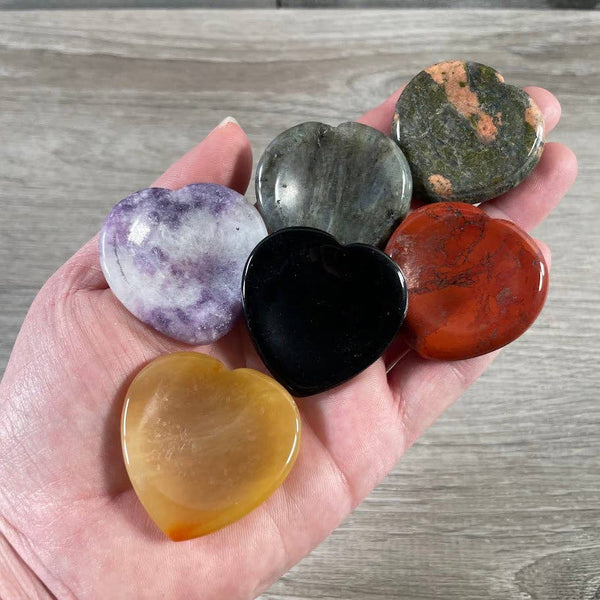 Heart Shaped Worry Stones – Bulk Crystal Pocket Stones