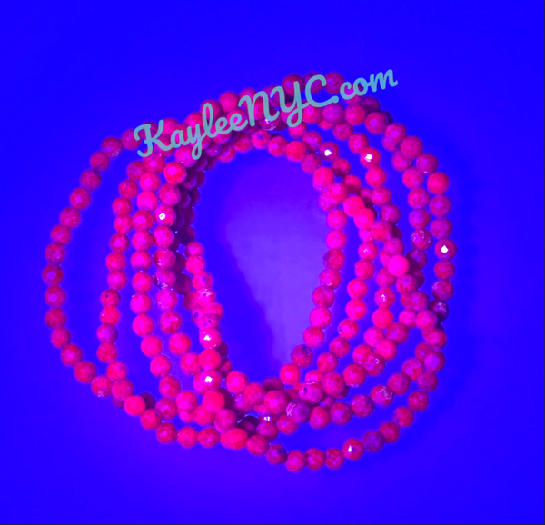 Natural Ruby Faceted 4mm 7.5” Crystal Bracelet