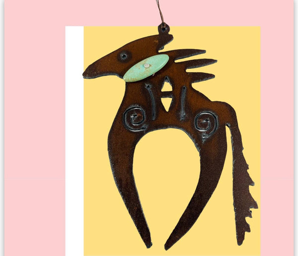 Horse ornament rodeo turquoise Arizona southwest western eco