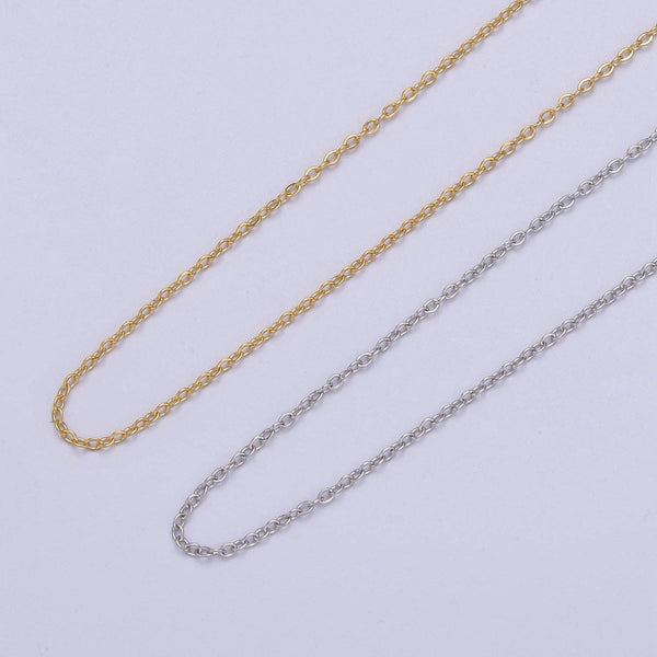 18" Cable Link Chain Adjustable Necklace WA728 WA735