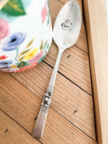 Tea Vintage Stamped Spoon