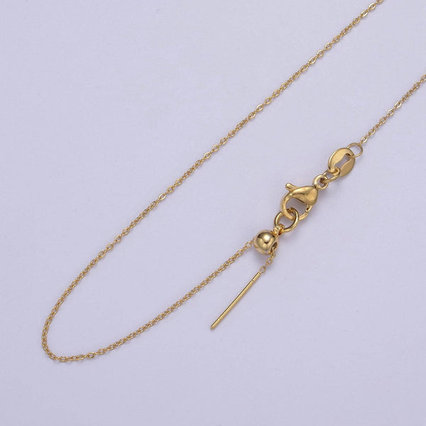 18" Cable Link Chain Adjustable Necklace WA728 WA735