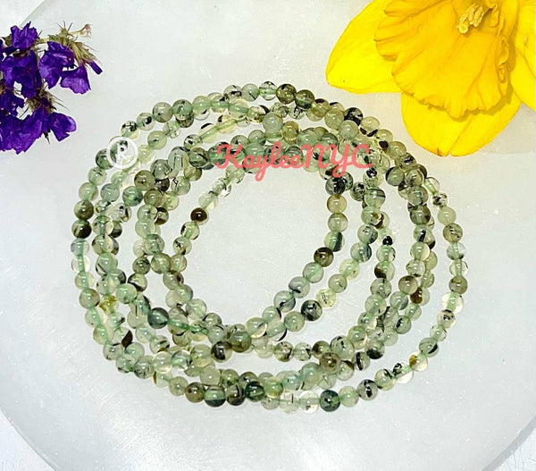 Natural Prehnite 4mm 7.5” Crystal Healing Bracelets