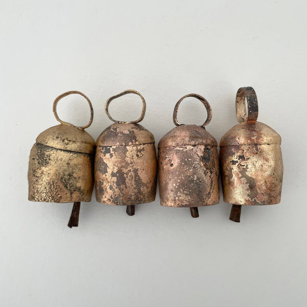 2 1/4" rustic rounded top tin brass finish medium bell India