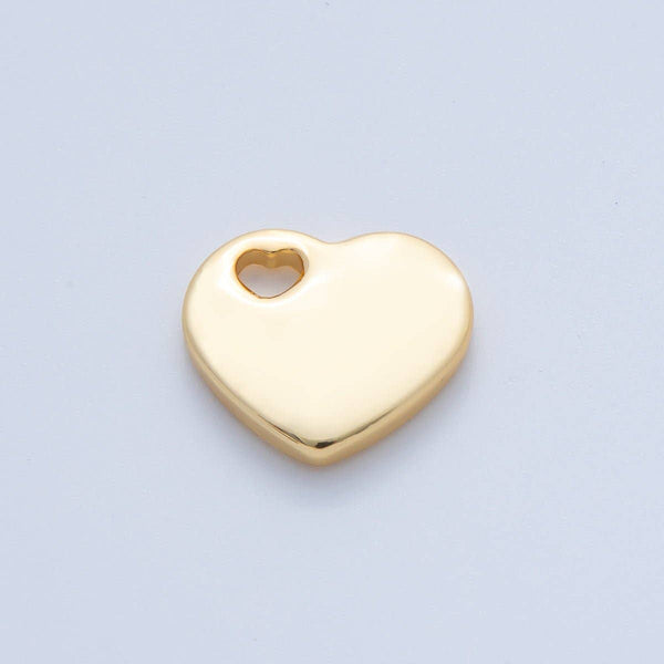 18K Gold Plated 16mm Heart-Shaped Open Loop Heart Beads | B290