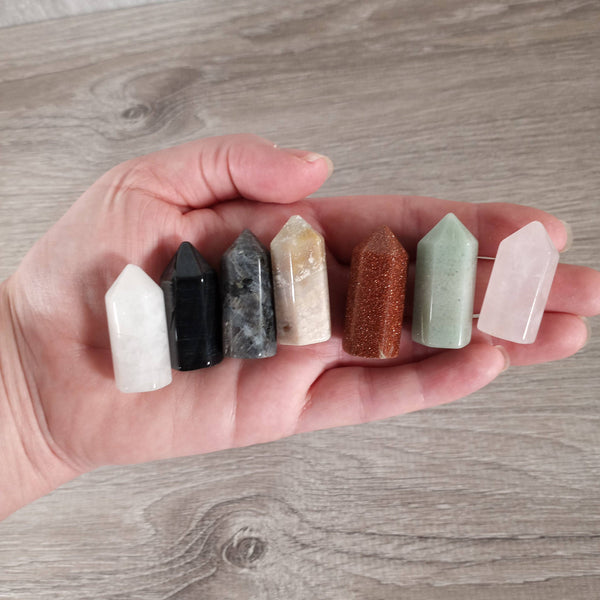 Gemstone Chubby Obelisk – Small Carved Crystal Tower