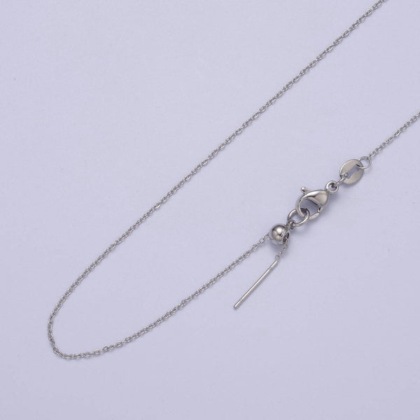 18" Cable Link Chain Adjustable Necklace WA728 WA735