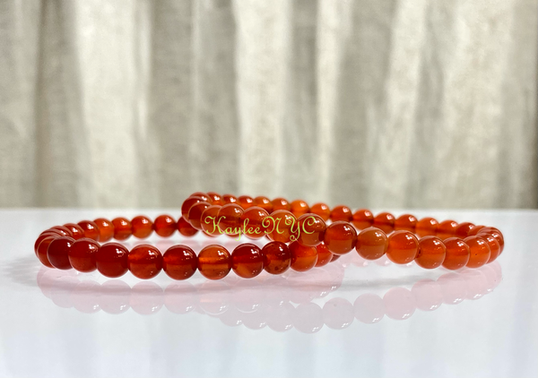 Carnelian Crystal Healing Stretch Bracelets, 6mm, 7.5 inch
