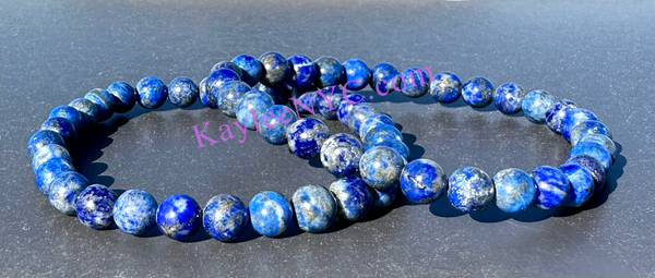 6mm Natural Lapis Lazuli Crystal Healing Stretch Energy 7.5"