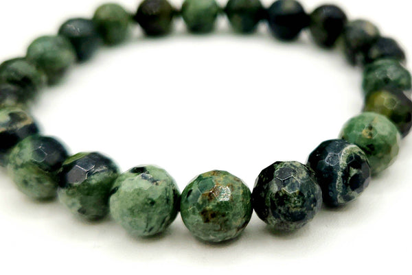 Kambaba Jasper 8mm Faceted Stretchable Bracelet-7.5" Long