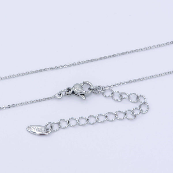 Clearance Pricing BLOWOUT White Gold Filled 0.8mm Dainty Rolo Cable 16 Inch Choker Necklace w. Extender | WA-239