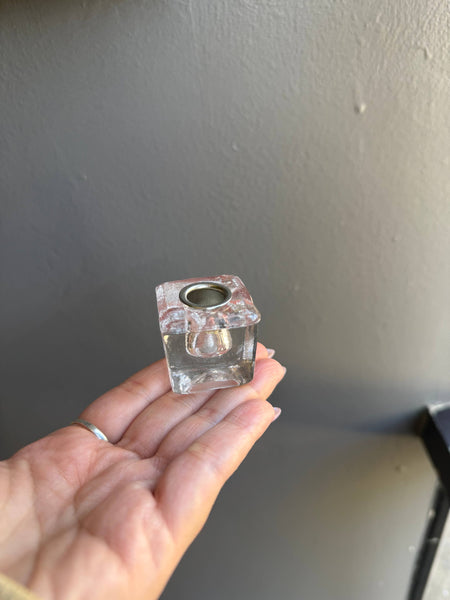 Clear Glass Ritual Candle Holder