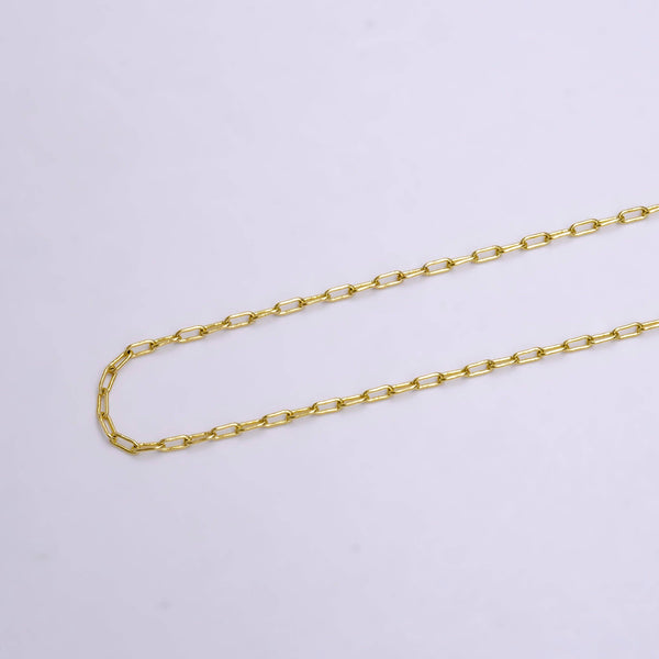 14K Gold Filled 2mm Paperclip 18 Inch, 16 Inch, 20 Inch Paperclip Choker Layering Chain Necklace | WA-2225 ~ WA-2227