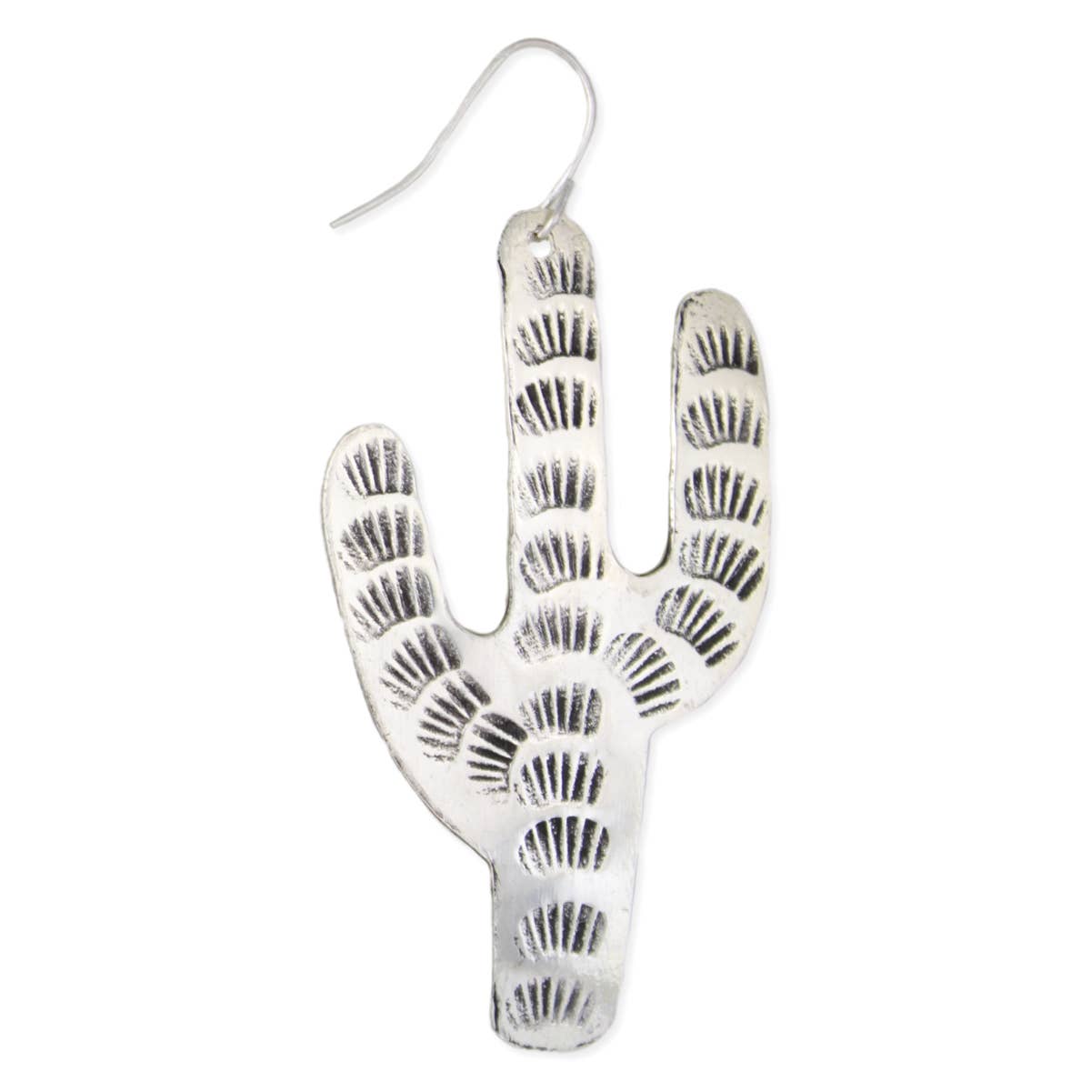 Southwest Desert Silver Cactus Earrings