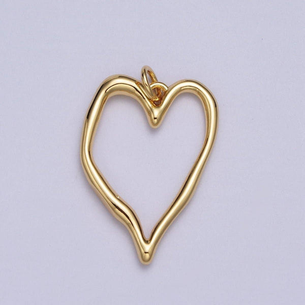 Gold Geometric Open Heart Minimalist Charm | AC023
