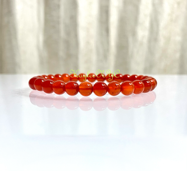 Carnelian Crystal Healing Stretch Bracelets, 6mm, 7.5 inch