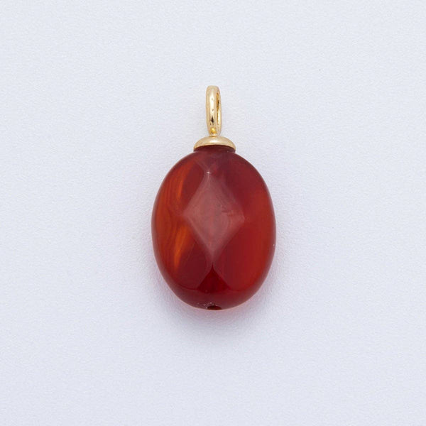 18K Gold Filled Multifaceted Gemstone Drop Pendant | AF80