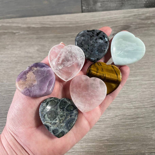Heart Shaped Worry Stones – Bulk Crystal Pocket Stones
