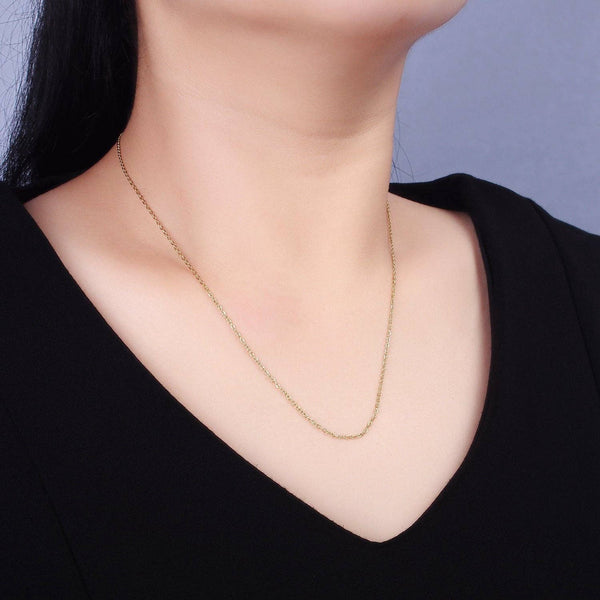 18"16K GoldFilled 0.7mm Dainty Cable Layering Chain Necklace