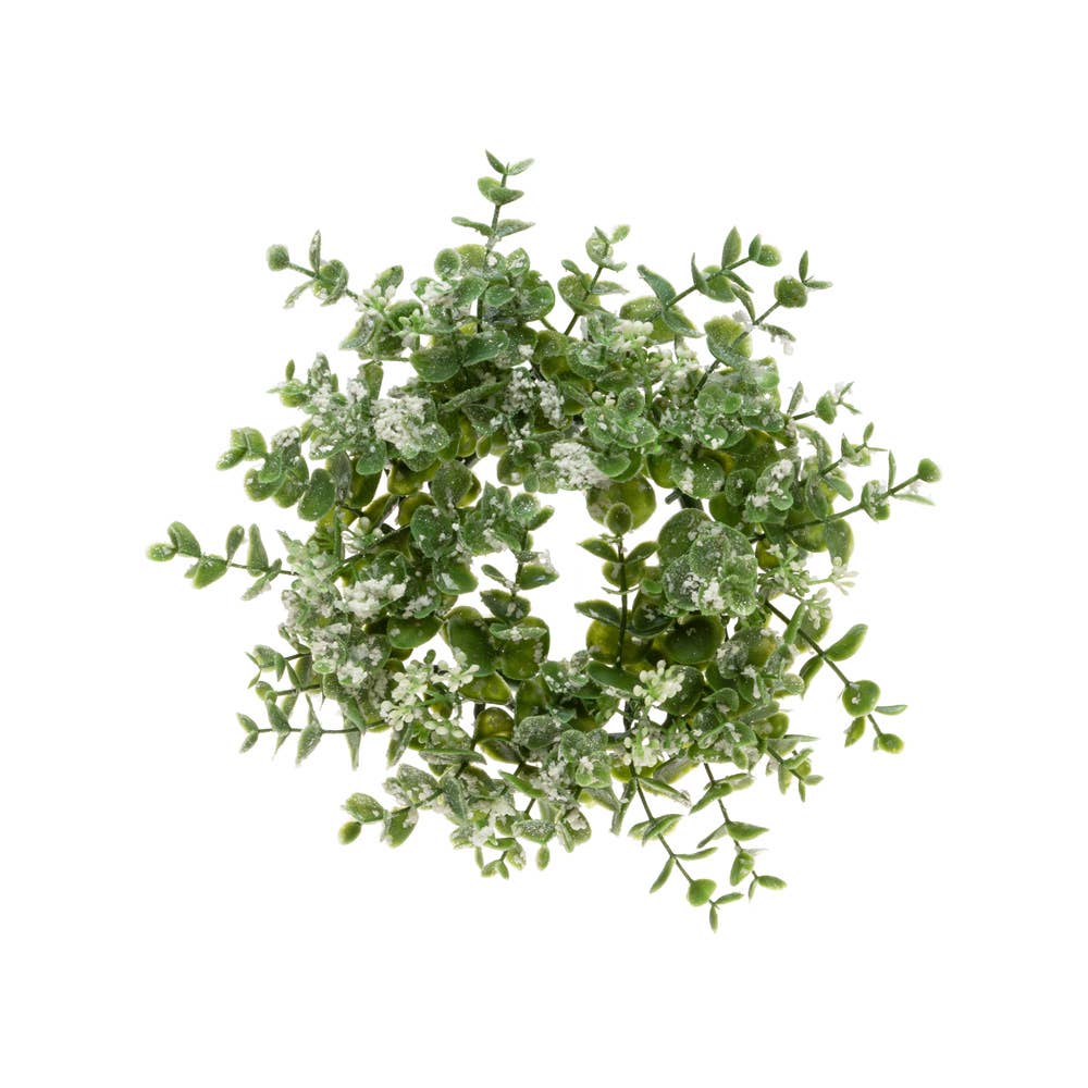 8" Dia Eucalyptus Christmas Wreath Glitter