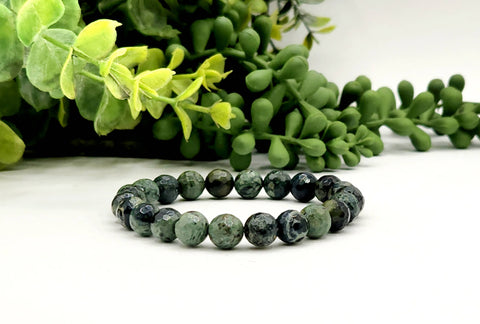 Kambaba Jasper 8mm Faceted Stretchable Bracelet-7.5" Long