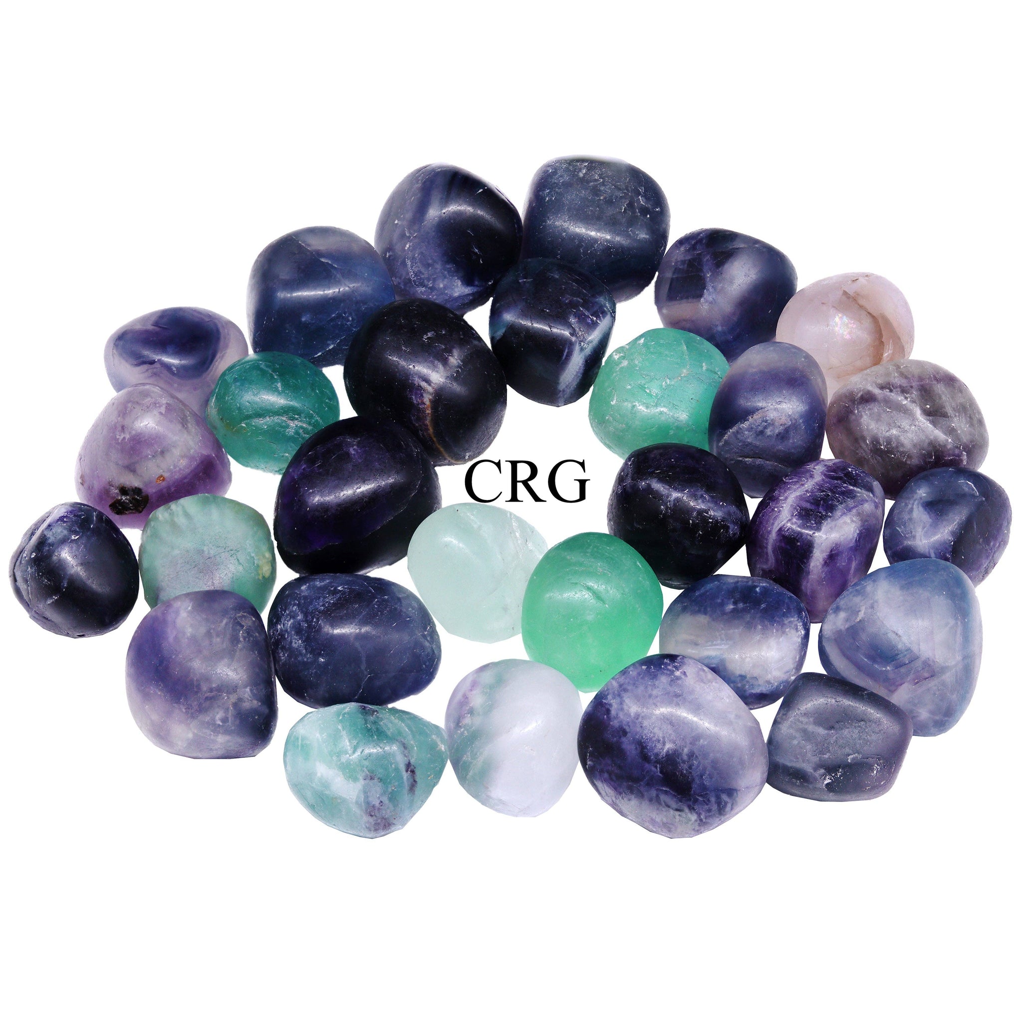 1 LB. LOT - Tumbled Rainbow Fluorite / .5"-1.5" avg.