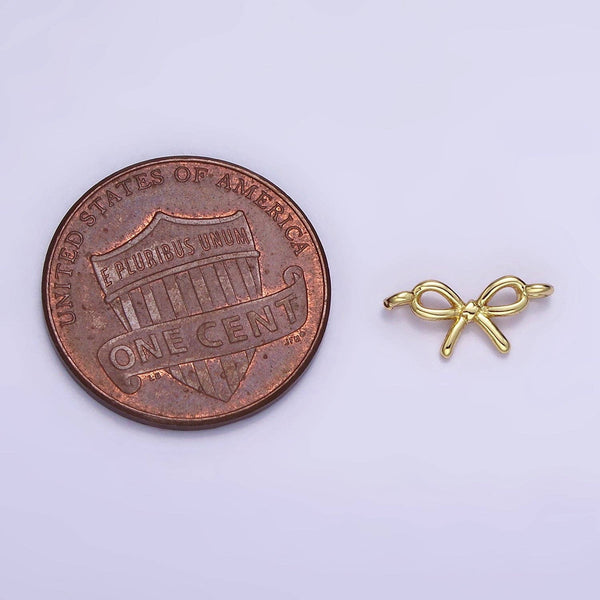 14K Gold Filled Mini Minimalist Bow Ribbon Connector | G391 SL-490