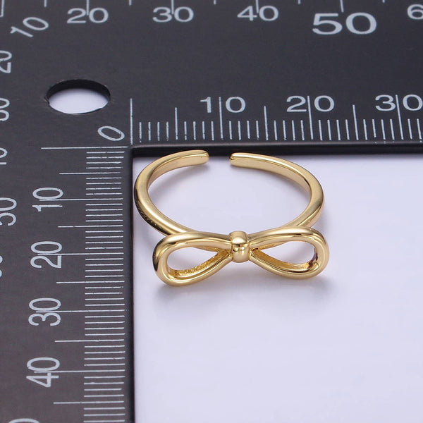 14K Gold Filled Minimalist Open Ribbon Bow Ring