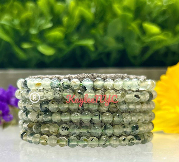 Natural Prehnite 4mm 7.5” Crystal Healing Bracelets