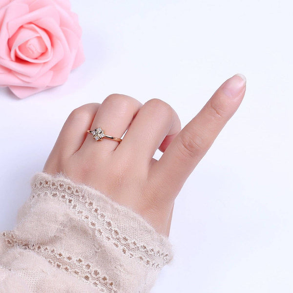 Dainty Gold Flower Ring Open Adjustable Ring S-529