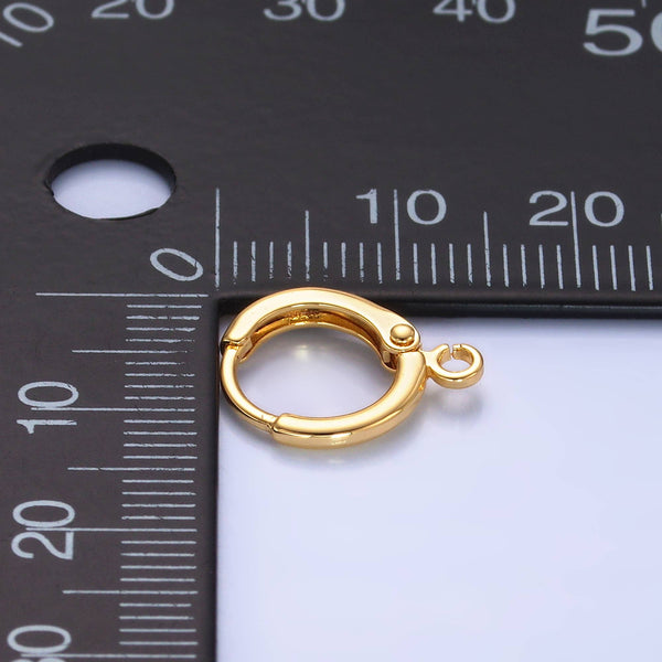24K Gold Filled 11mm Huggie Drop Earring Findings | Z1037