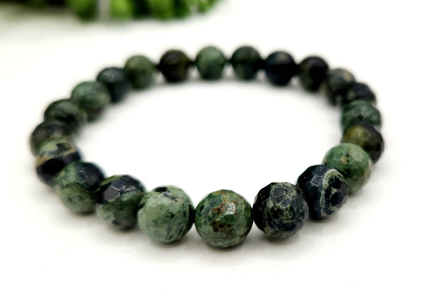 Kambaba Jasper 8mm Faceted Stretchable Bracelet-7.5" Long