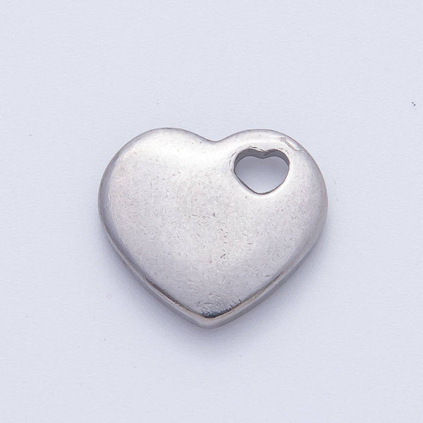 18K Gold Plated 16mm Heart-Shaped Open Loop Heart Beads | B290