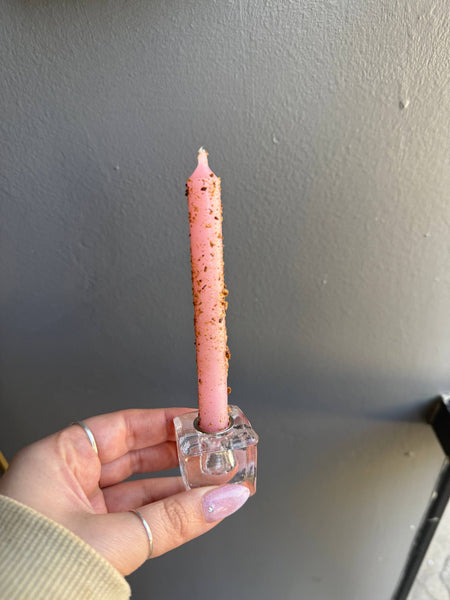 Clear Glass Ritual Candle Holder