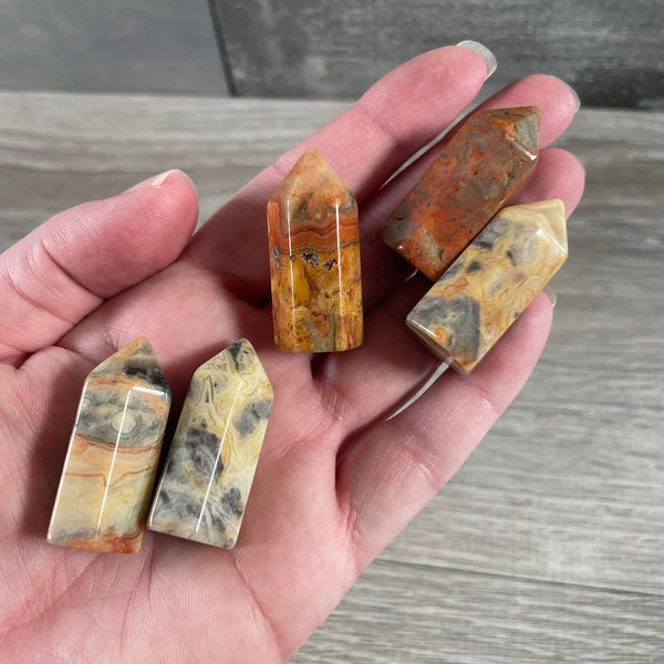 Gemstone Chubby Obelisk – Small Carved Crystal Tower