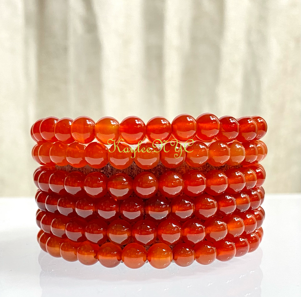 Carnelian Crystal Healing Stretch Bracelets, 6mm, 7.5 inch