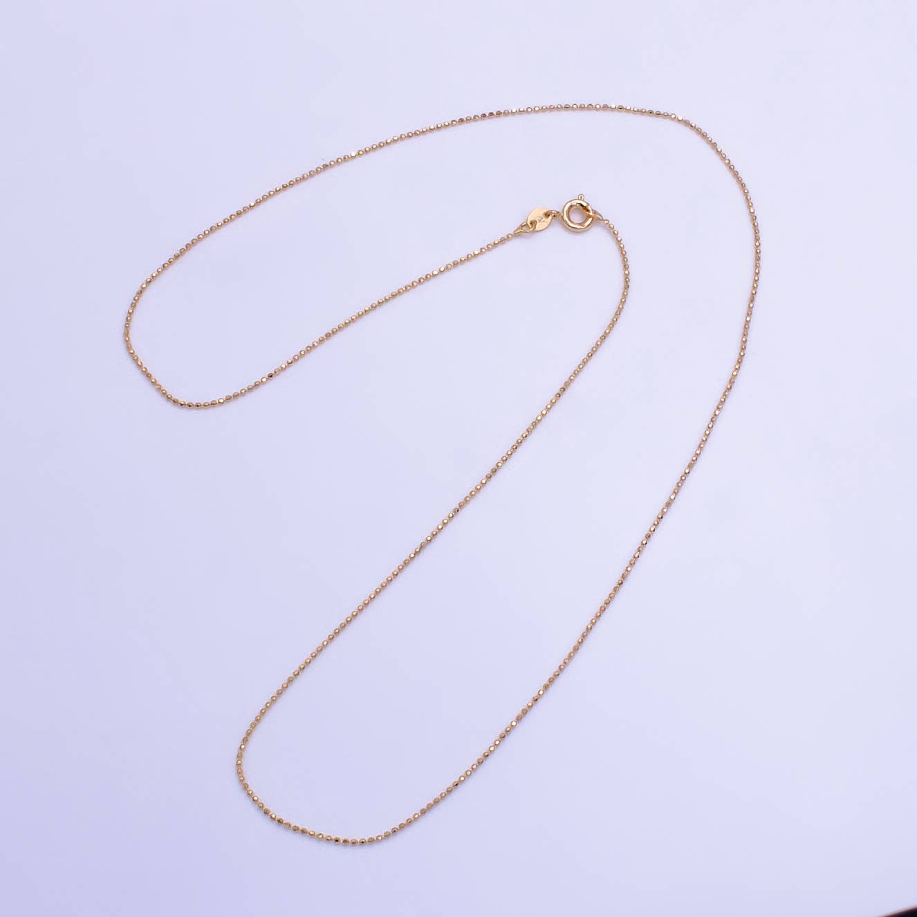 18K Gold Filled 1mm Bead Chain 20 Inch Necklace | WA-2498