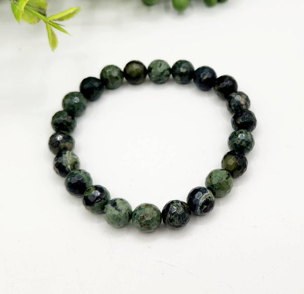 Kambaba Jasper 8mm Faceted Stretchable Bracelet-7.5" Long