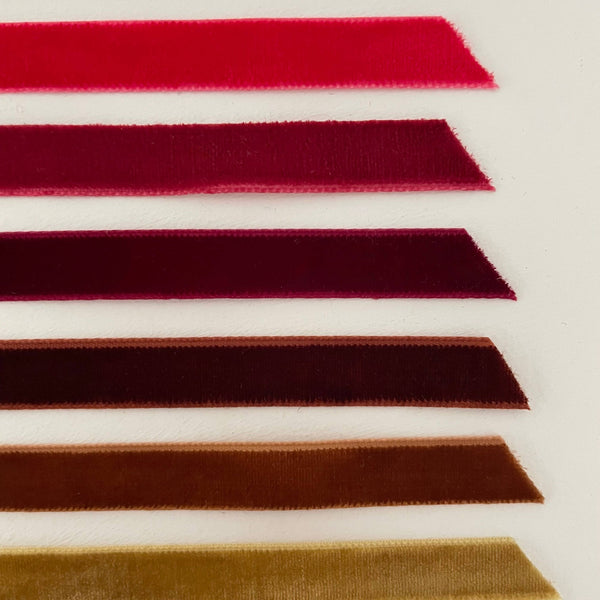 2 1/4" round top brass bell ornament 16 colors velvet ribbon