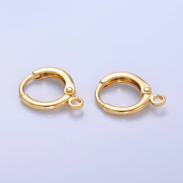 24K Gold Filled 11mm Huggie Drop Earring Findings | Z1037