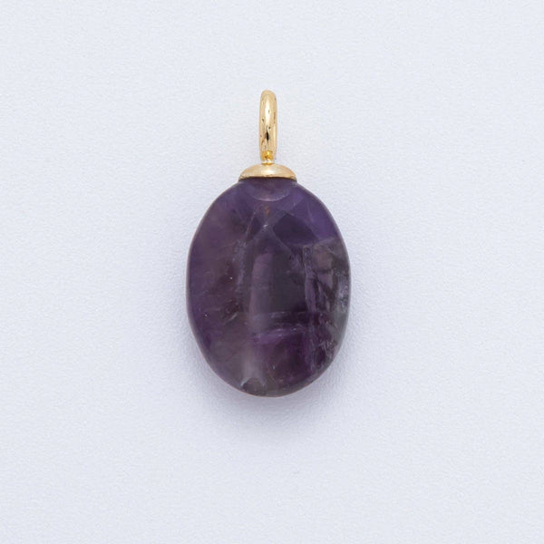 18K Gold Filled Multifaceted Gemstone Drop Pendant | AF80