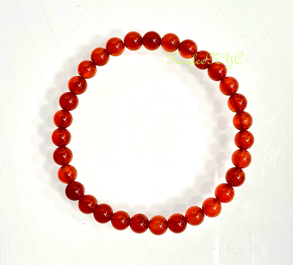 Carnelian Crystal Healing Stretch Bracelets, 6mm, 7.5 inch