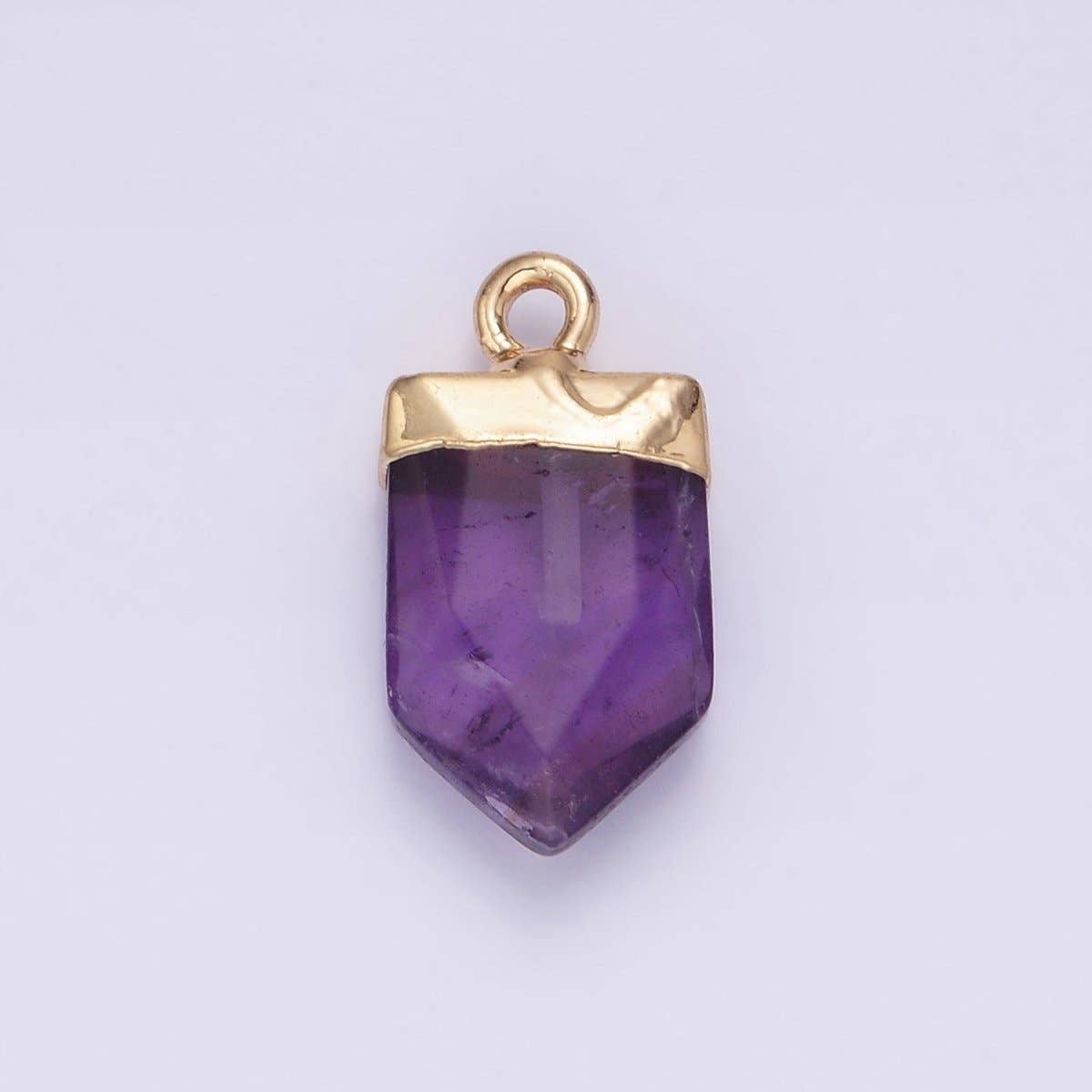 Gemstone Pointed Pendant Stone Crystal, Amethyst, Quartz, Labradorite, Amazonite, Teal Gold Plated N1728 N1729 N1730 N1731 N1732