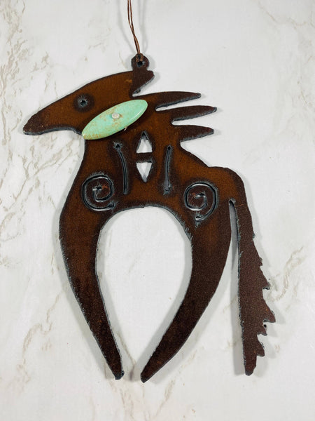 Horse ornament rodeo turquoise Arizona southwest western eco