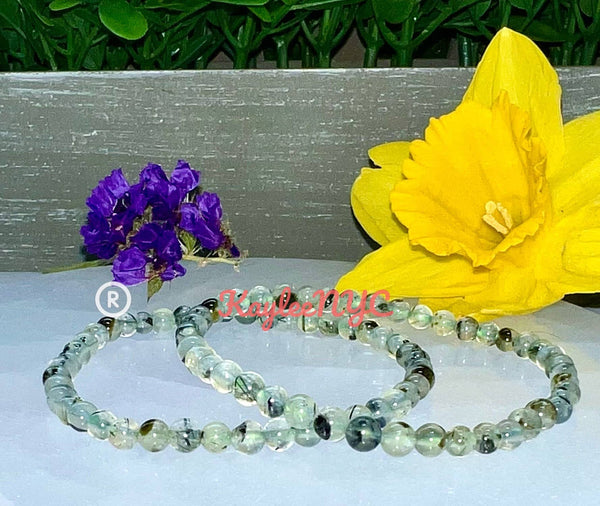 Natural Prehnite 4mm 7.5” Crystal Healing Bracelets