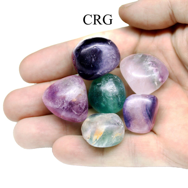 1 LB. LOT - Tumbled Rainbow Fluorite / .5"-1.5" avg.