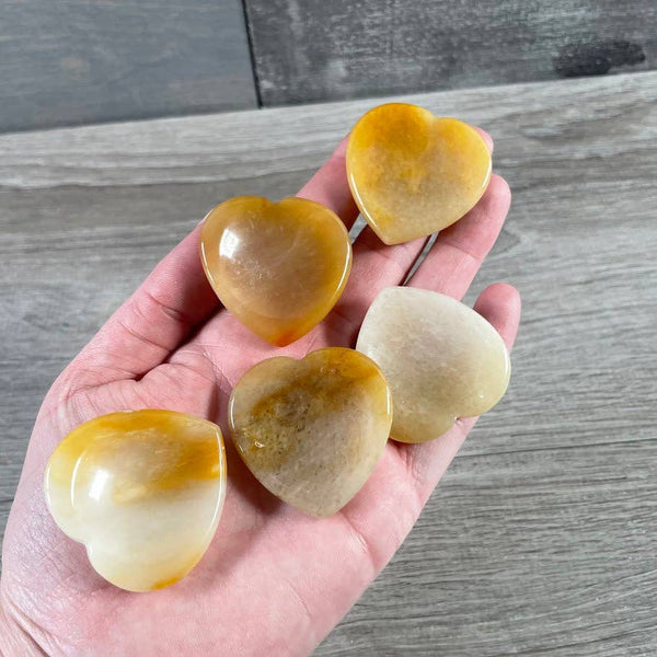 Heart Shaped Worry Stones – Bulk Crystal Pocket Stones